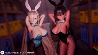 Hai Phut Hon - Asuna & Karine | Blue Archive MMD R-18