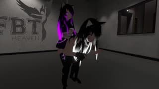 VRCHAT Neko Girl Quicky 在公共 FBT 大厅（热呻吟）