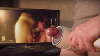 Fleshlight 快速射出射精和性高潮后折磨挤奶的公鸡