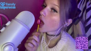 SFW! ASMR licking chupa-chups