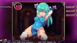 Kanade futanari dungeon quest - Garota lesbica com pau sendo masturbada por peitos gigantes