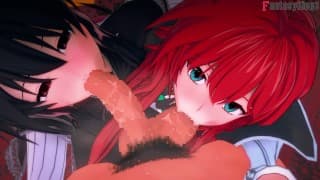 HighS DXD NTR 疯狂 |2 |他妈的 Akeno Himejima 感谢 Rias |1小时电影Patreon：Fantasyking3