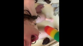 Amateur Slut Practicing Sucking Cock