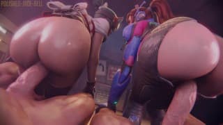 Kiriko and Dva: Tiebreaker 🍑💦😩 [Overwatch 2 Hentai 3D Animation]