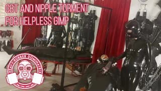 CBT 和玩橡胶 Gimp - Lady Bellatrix 穿着厚重橡胶调教