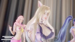 [MMD] WJSN CHOCOME - Hmph! Ahri Kaisa Seraphine Sexy Kpop Dance League of Legends Uncensored Hentai