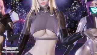 [MMD] （G）I-DLE - Queencard 阿狸 Akali Seraphine 性感 Kpop 舞蹈 英雄联盟 未经审查 无尽