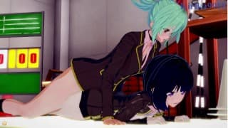 Suzu Kanade and Matsuri Kazamaki have deep futanari sex in a warehouse. - Ayakashi Triangle Hentai