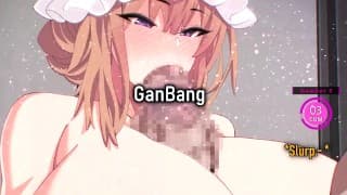 [Hentai JOI 预告片] 👒 Rin/Sakura Gangbang 👒 ： [多重结局，Gangbang]