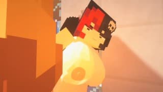 Minecraft - Gothic Girl With Big Boobs Going Wild On Bed...