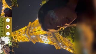 Public Balls sucking in Torre Eiffel during Olimpic games