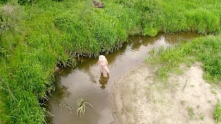 Looking for some relax in the river, nude solo man