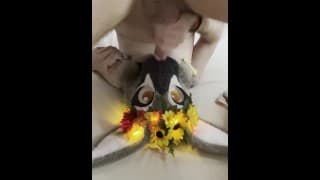 Furry Fursuit Cum on Face // Cum on own Fursuit Head // Therian