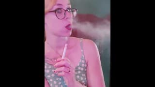 Silent Smoking Cigarette Petite Blonde SFW