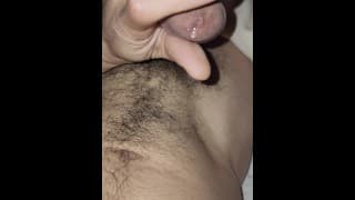 Precum rolling down my dick