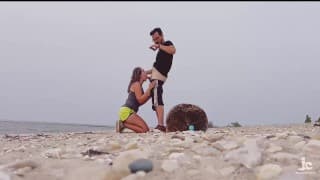 I sucked his hard cock on the beach and then swallowed his cum