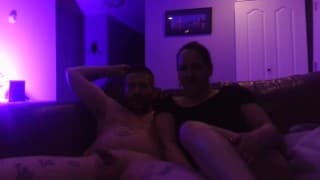 Sex on couch with young cam model couple