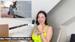 Sofi Alba squirts and reacts to BRAZZERS