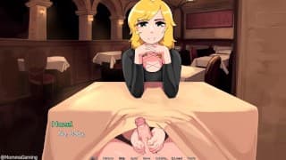 在公共场所获得 Femboy 的足交 - Hazelnut Cafe #3