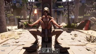 一尊雕像正在操Lara Croft，而1000名观众正在观看。