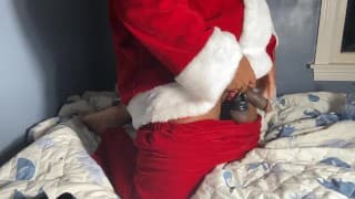 Black Santa Jerking Out Moaning Cumshot