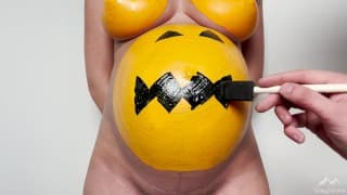 Pregnant Belly Painting - Happy Halloween! | Grey Desire