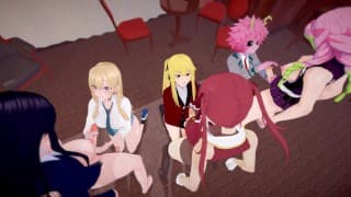 Futa Orgy with Houshou Marine, Marin, Mary, Yamada, Mina Ashido, Mitsuri