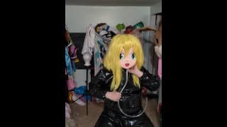 Kigurumi PVC Suit Breathhood and Tube under mask Breathplay