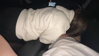 Picked up a whore and fucked her mouth in the car