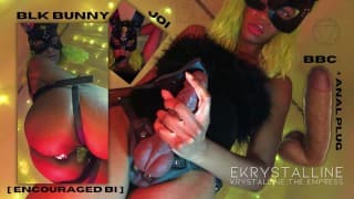 Blk Bunny：JOI。BBC +插头 - eKRYSTALLINE 鼓励双Ebony调教