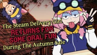 [F4A键]Steam 送货员女孩在 Steam Autumn 特卖期间回来享受口头乐趣 [Futanari] [Deepthroat]