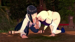 Hinata and Yamanaka Ino threesome - 3D Hentai