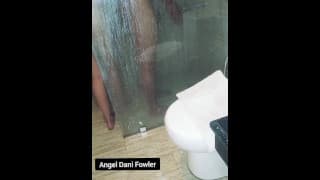 Sexy Body Amateur girl is filmed by a stepbrother while taking shower.