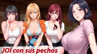 Audio JOI hentai. ¡No te corras! Ellas quieren aprender a usar sus tetas contigo.