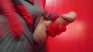 Asian Pinoy Huge Dick and Cumshot in Spiderman Bodysuit