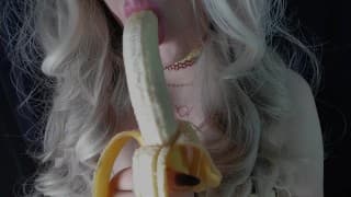 playing with banana