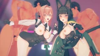 【ゼンレスゾーンゼロ 乱交セックス2】月城柳,星見雅が集団エッチする3Dエロアニメ動画(Tsukishiro Yanagi,Hoshimi Miyabi group orgy sex2.)