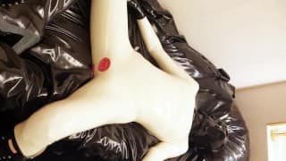 OnlyFans teaser - The living latex sex doll has been shined and lubed!