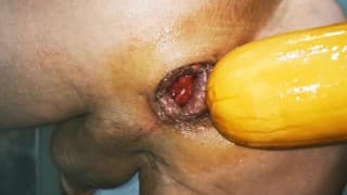 Compilation Huge Vegetable 2 (Butternut squash)anal insertion 2 | Horsengine