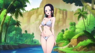 Una mamada casual De Nico Robin y Viendo en Ropa Interior a Boa - One Piece Naugthy Pirates cap 16