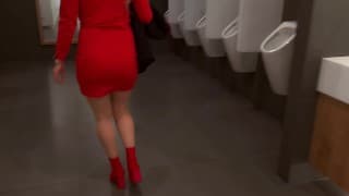 Hot sex with a stepmother in the manor's public toilet Amateur Milf Multiple Orgasm  Public Flashing
