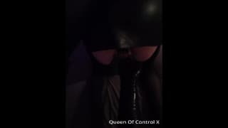 皮革和尼龙Chastity训练 - 他无处可逃