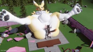 Renamon 和 Aak 玩得很开心