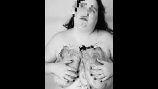 BBW covers saggy tits in Chocolate