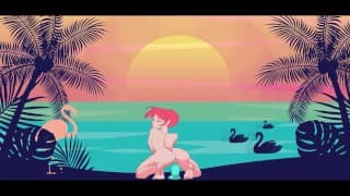 Red头骑假屌在Sunset海滩