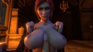 在 POV 中与 Triss 进行乳交 |巫师模仿